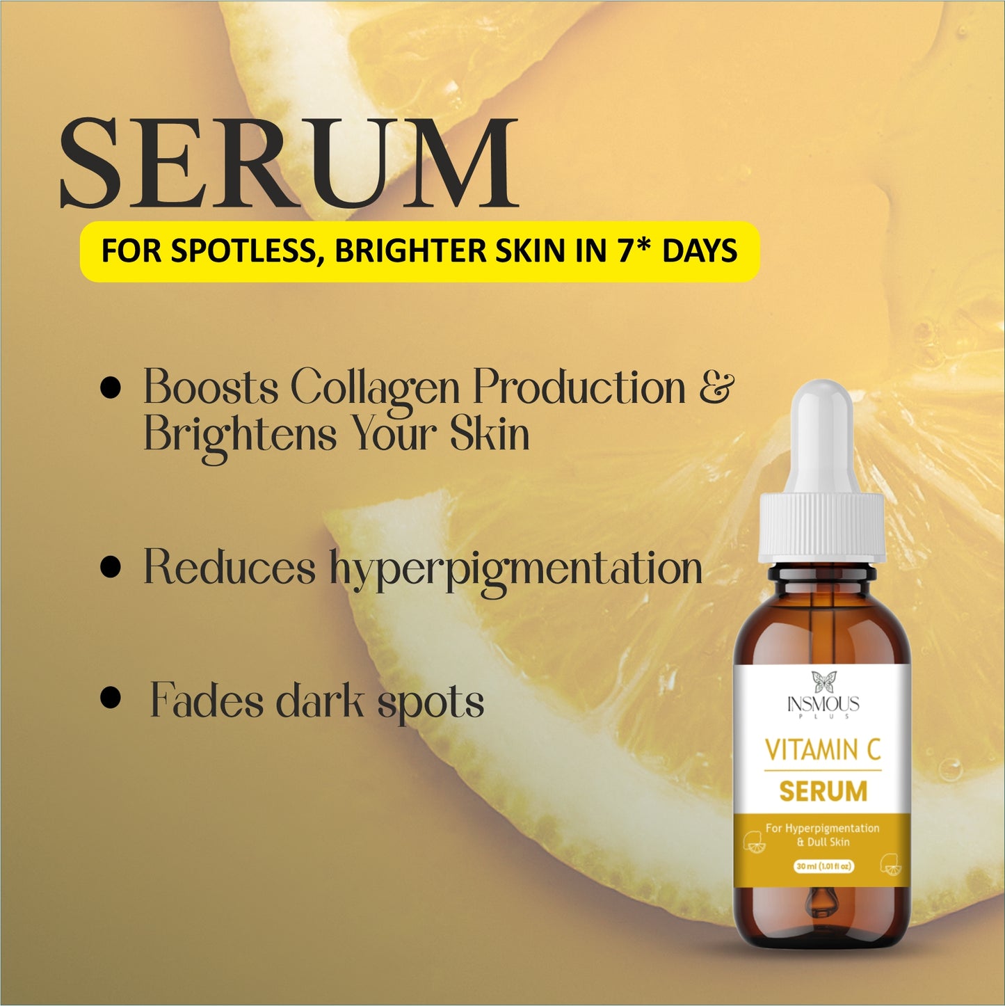 Vitamin C Serum for Face – Anti-Aging & Brightening Facial Serum with Hyaluronic Acid, Vitamin E & Ferulic Acid – Dark Spot Corrector, Wrinkle & Fine Line Reducer