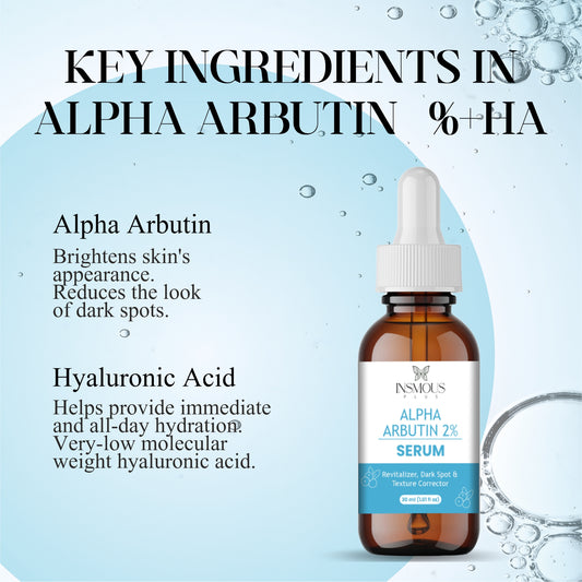 2% Alpha Arbutin Serum for Face – Dark Spot Corrector, Hyperpigmentation Treatment, Skin Brightening & Even Tone – Lightweight, Hydrating Formula with Hyaluronic Acid – 30ml